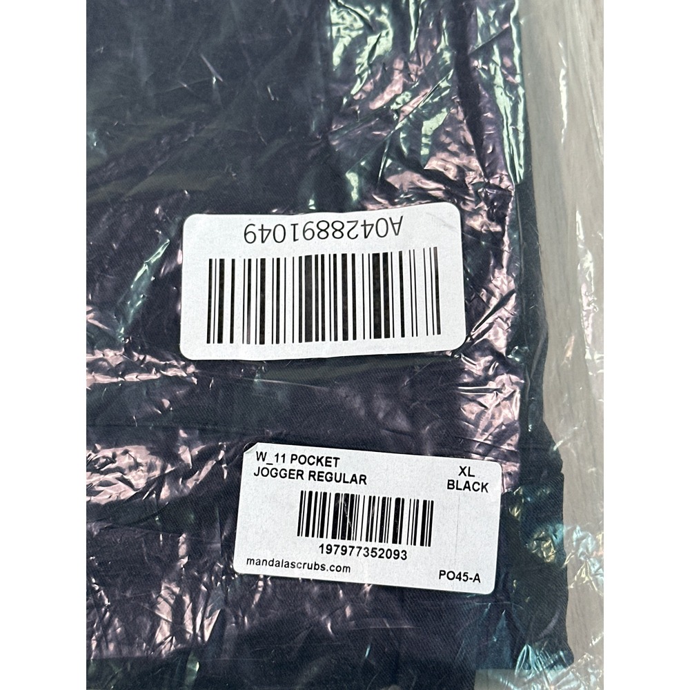 Mandala W_11 Pocket Jogger Regular Black Scrubs Equa-Tek XL NEW - Picture 9 of 9